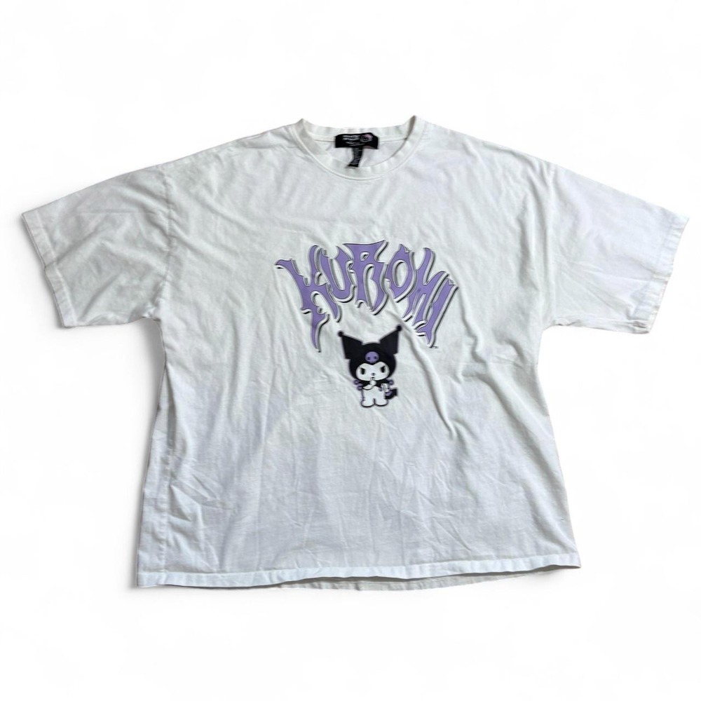 Sanrio Forever 21 Kuromi Graphic T-Shirt White Oversized Mens XL Anime Y2K